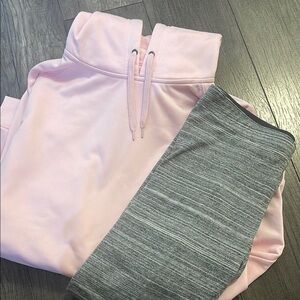 Blush Pink Hoodie and Charcoal/Grey Leggings